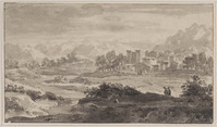 V 001
<br/>
Italiaans landschap
<br/>
<em>Liender, Jacobus van (1696-1759)</em>
